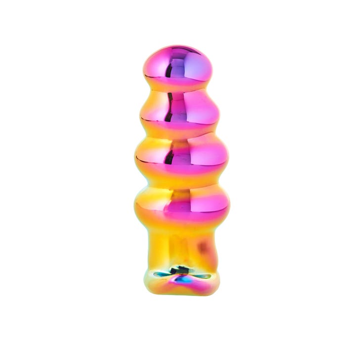 Plug Anal en Verre Vibrant Télécommandé Beaded Glamour Glass