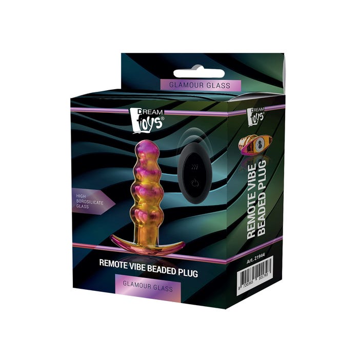 Plug Anal en Verre Vibrant Télécommandé Beaded Glamour Glass