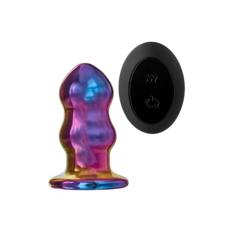 Plug Anal en Verre Vibrant Télécommandé Curved Glamour Glass