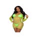 Robe Mini 86128 Résille Vert Néon