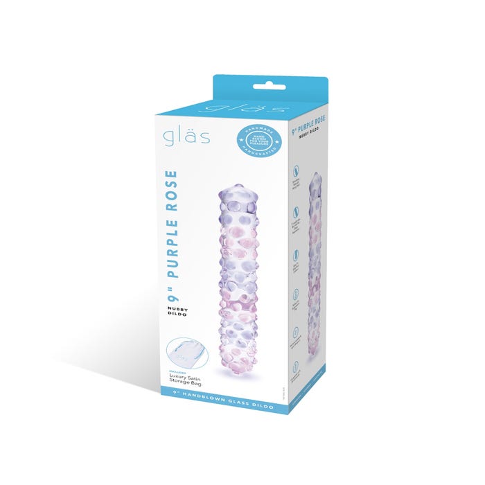 Dildo en Verre Purple Rose Nubby 22,9 cm