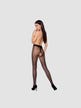 Collant Ouvert TI022 20 DEN Noir & Rouge