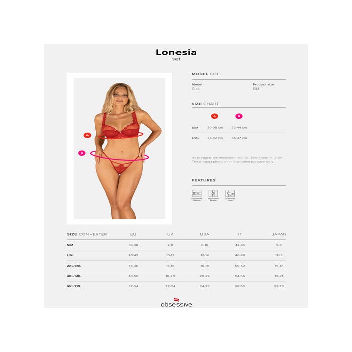 Ensemble 2 Pièces Lonesia Rouge