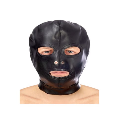Cagoule BDSM en Similicuir Fermée Fetish Tentation