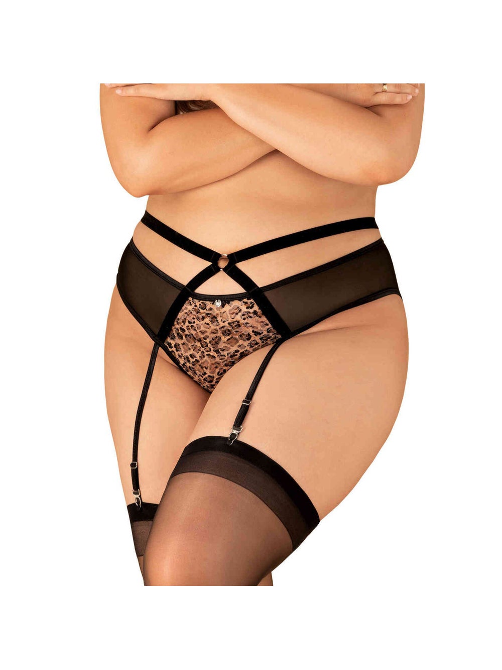 Culotte Ouverte Porte-Jarretelles Allunes Noire GT