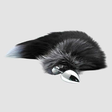 Black & White Fox Tail L