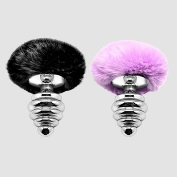 Plug Anal en Métal Fluffy Twist L