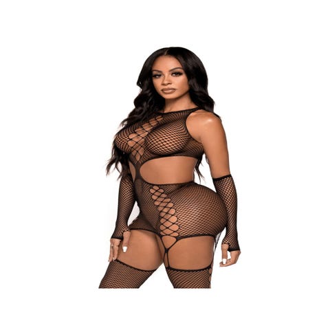 Robe Porte-Jarretelles 89303 Résille Noire