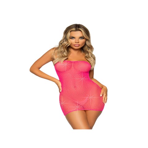 Robe Convertible 86797 Résille & Cristaux Rose