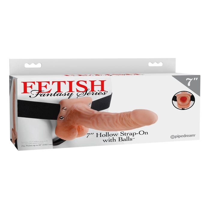 Gode Ceinture Creux avec Testicules 17,8 cm Hollow Strap-On