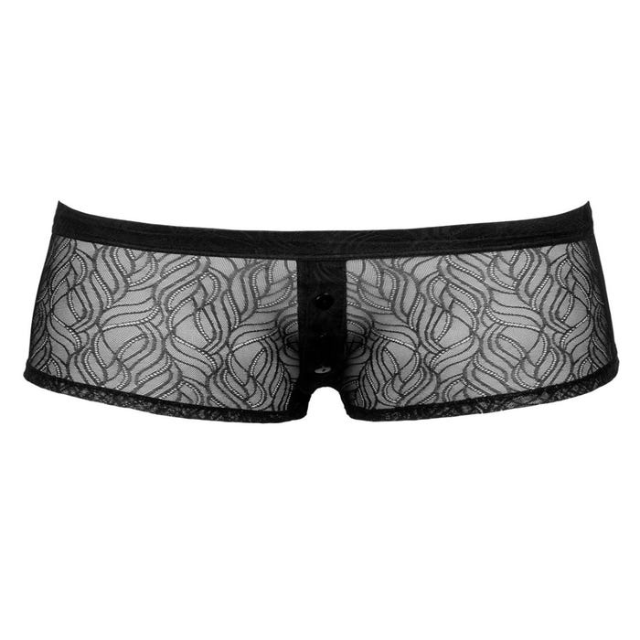 Boxer boutons dentelle noir