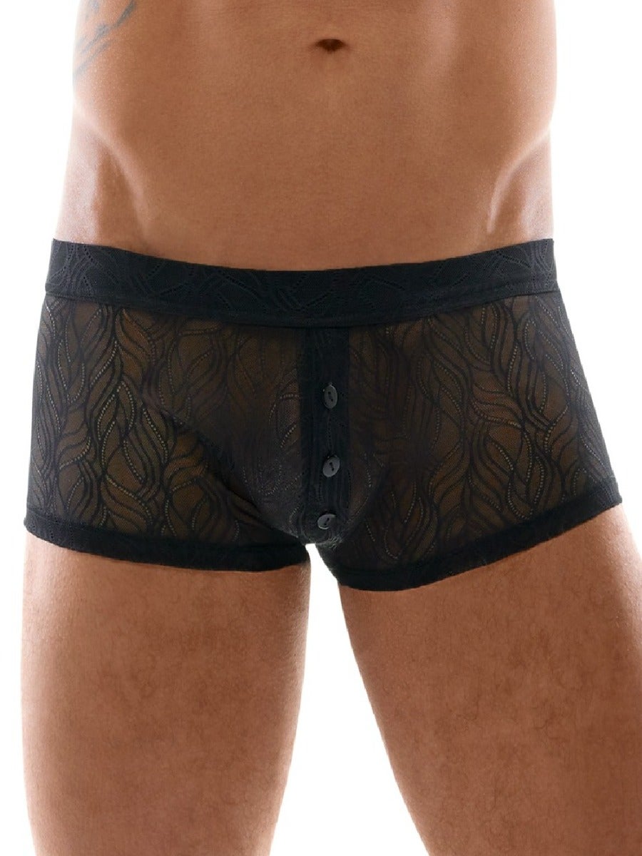Boxer boutons dentelle noir