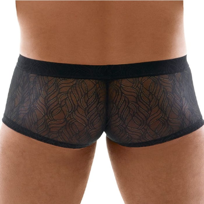Boxer boutons dentelle noir