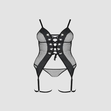 Guêpière Beth Leather Collection Noire