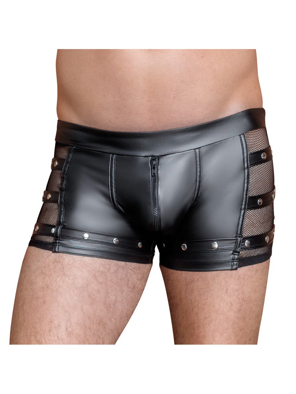 Boxer Résille & Pressions Wetlook Noir 3