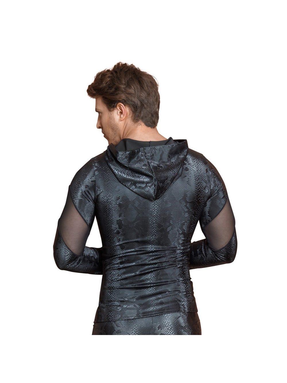 T-Shirt Manches Longues Effet Reptile Noir