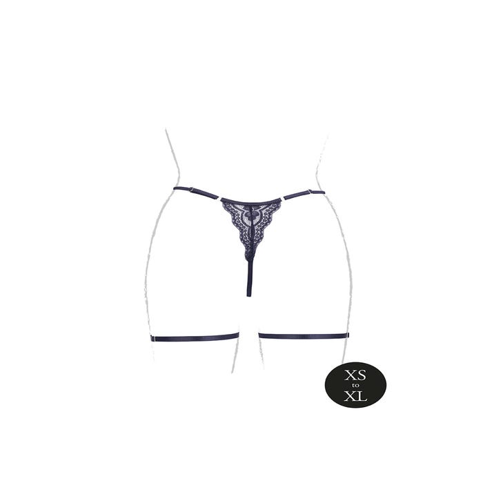 String Porte-Jarretelles Marie Noir