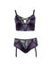 Ensemble 2 Pièces Ouvert Dentelle Florale Noir & Violet GT