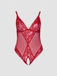 Body Ouvert Dentelle Florale Rouge GT