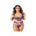 Body Dentelle Coeur & Lanières Violet