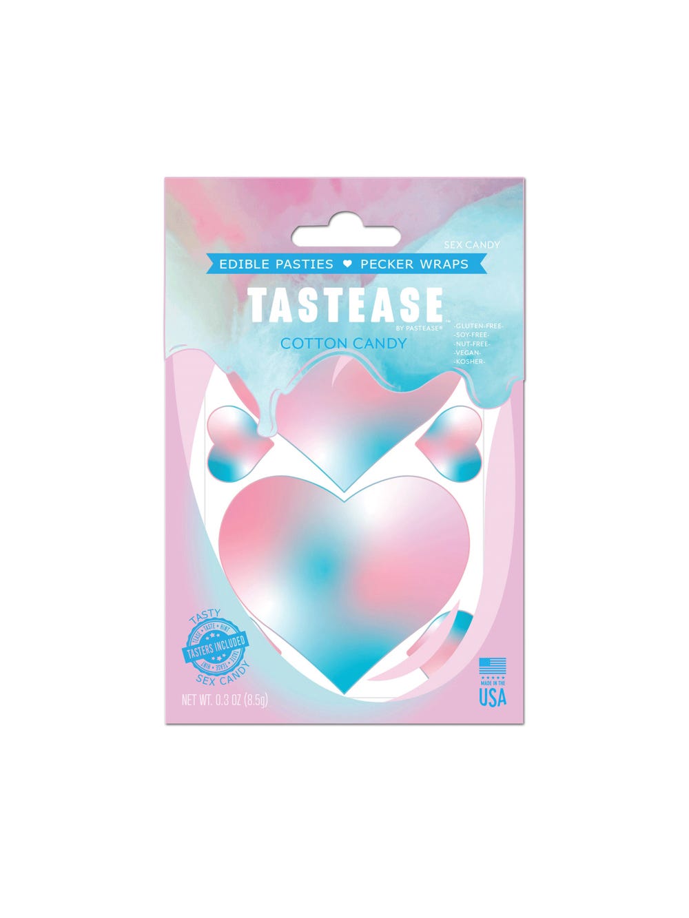 Cache-Tétons Comestibles Coeur Barbe à Papa main product photo