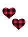 Cache-Tétons Coeur Vichy Rouge & Noir