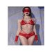 Ensemble 4 Pièces CR4608 Dentelle Rouge