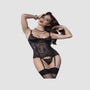 Corset porte-jarretelles CR4601 dentelle noir