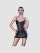 Robe similicuir CR4611 motif serpent noir