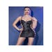 Robe similicuir CR4611 motif serpent noir