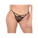 String brodé fleurs noir