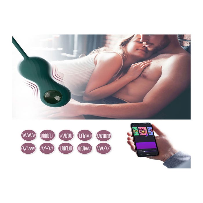 Kit boules de geisha vibrantes connectées Crystal Duo