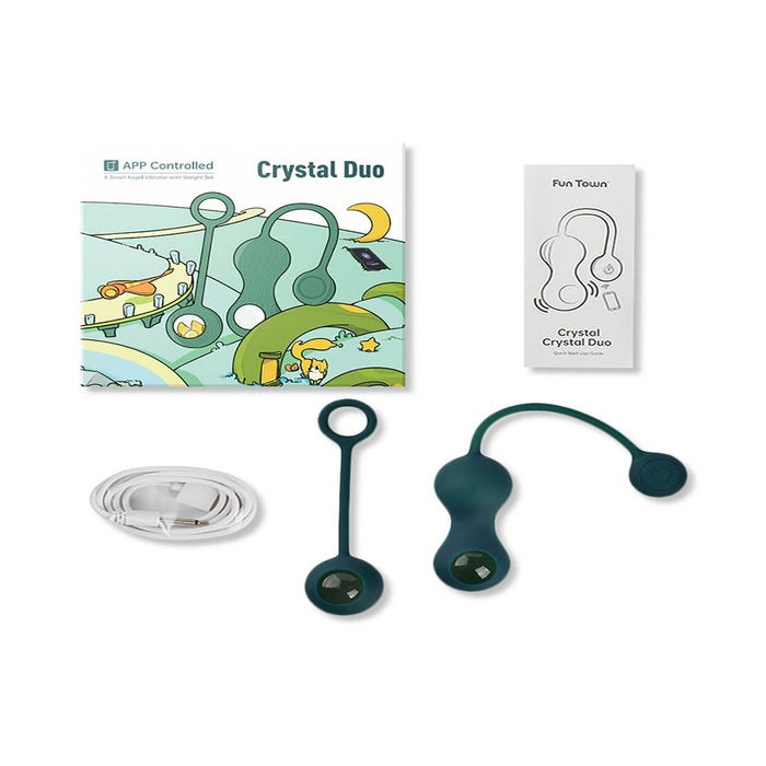 Kit boules de geisha vibrantes connectées Crystal Duo