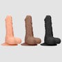 Gode ventouse avec testicules SKIN 17,8 cm