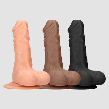 Gode ventouse avec testicules SKIN 25,4 cm