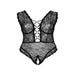Body ouvert dentelle fleurs noir GT