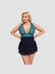 Nuisette babydoll dentelle bleu & noir GT
