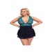 Nuisette babydoll dentelle bleu & noir GT