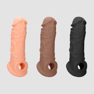 Gaine à Pénis avec Ballstrap SKIN 20,3 cm