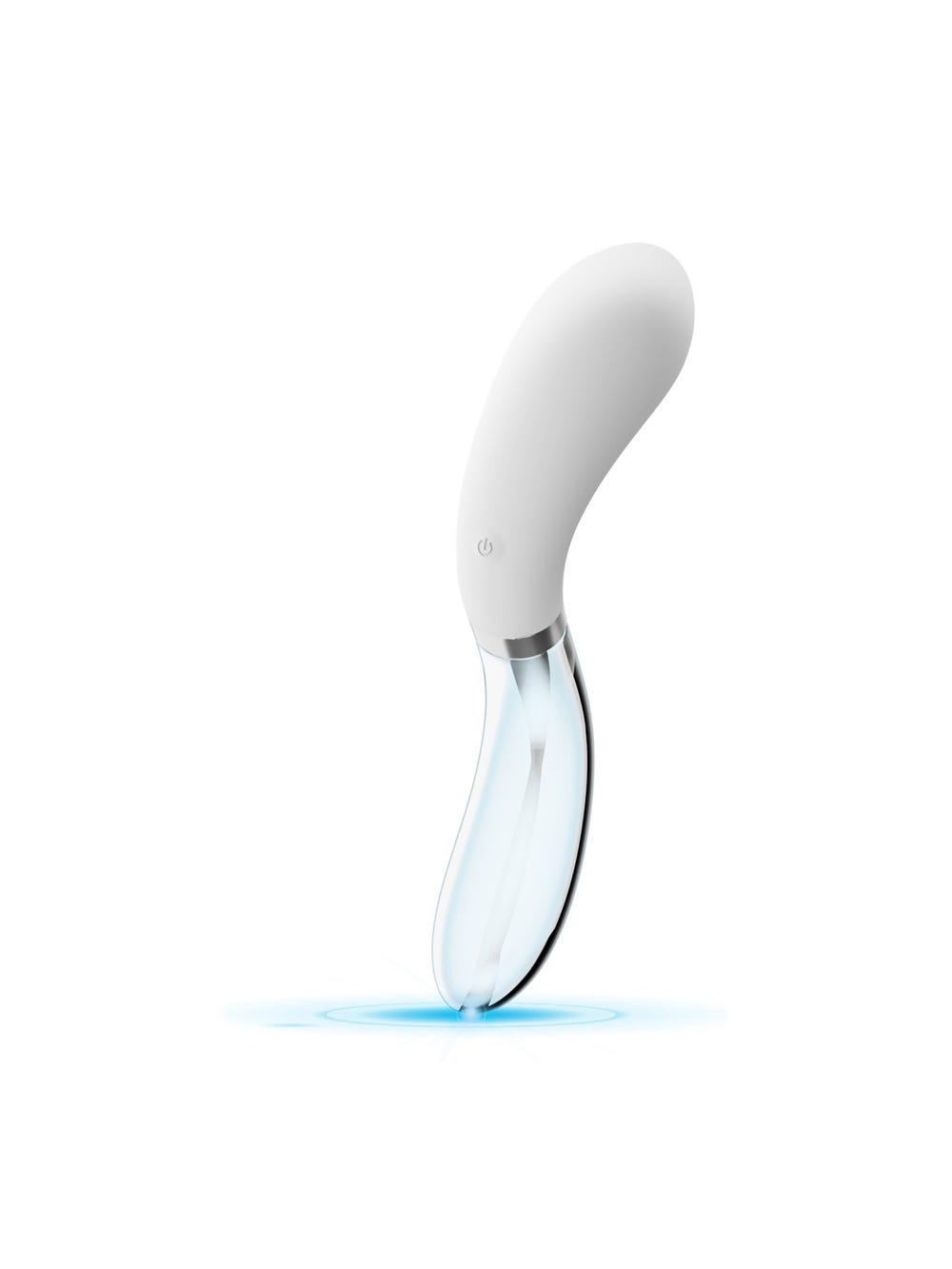 Vibromasseur lumineux verre et silicone Curve main product photo