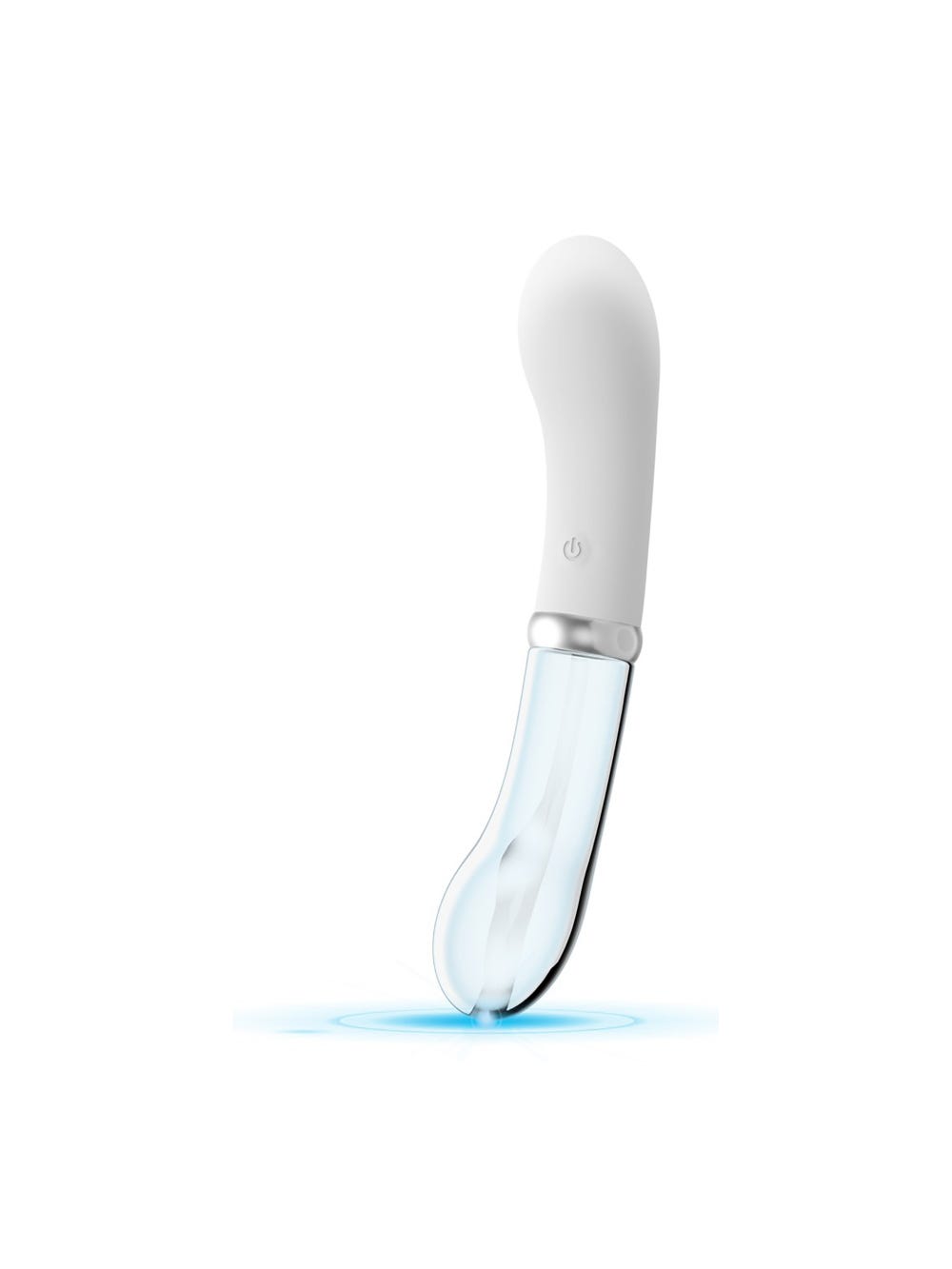 Vibromasseur point G lumineux verre et silicone main product photo