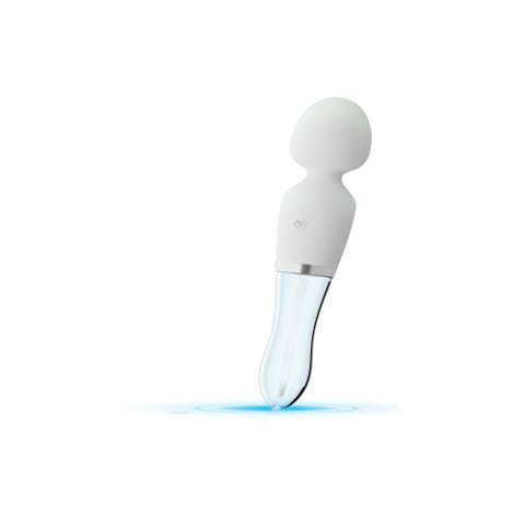 Vibromasseur wand lumineux verre et silicone