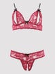 Ensemble 2 pièces ouvert dentelle rouge