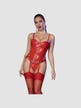 Corset similicuir CR4619 rouge