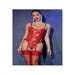 Corset similicuir CR4619 rouge
