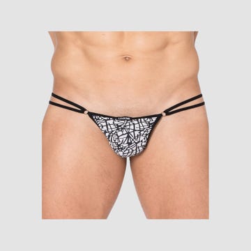 String imprimé graffiti New Look noir & blanc