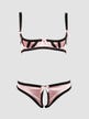 Ensemble 2 pièces ouvert satin rose