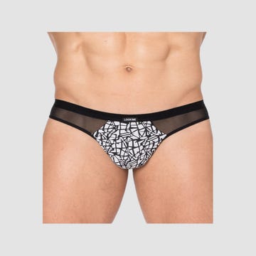 Tanga imprimé graffiti New Look noir & blanc