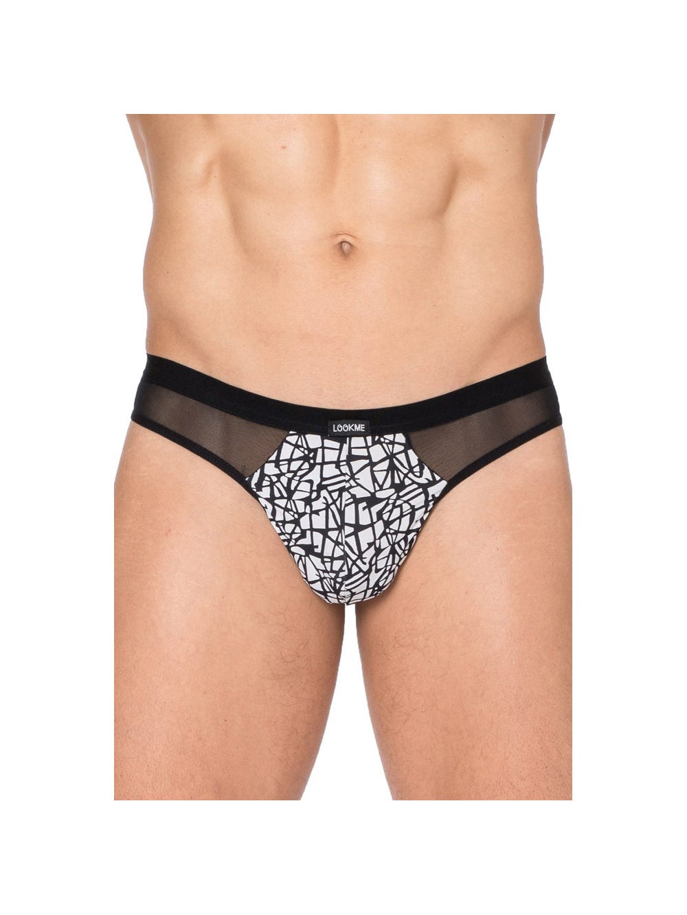 Tanga imprimé graffiti New Look noir & blanc main product photo