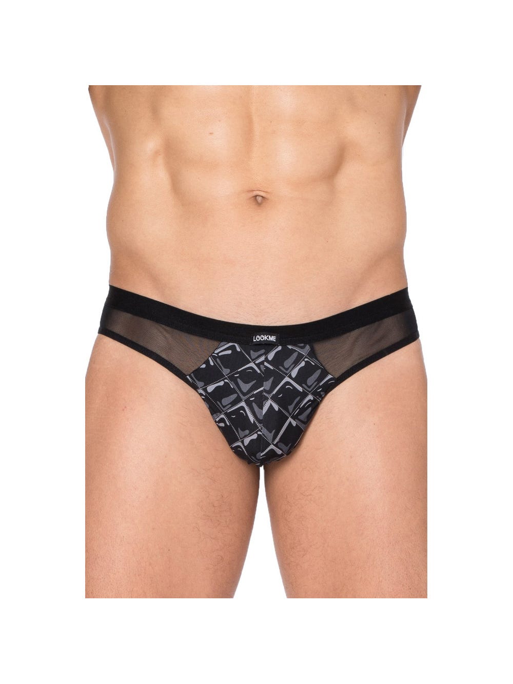 Tanga imprimé losanges New Look noir main product photo